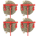 Chain Load Binder, 5/16" Tie Down Kit w/ 6600LBS Working Load Capacity and Two Grab Hooks, Includes (4) Ratchet Binders - (4) 21' Grade 80 Chains, Transport Load Package for Hauling, Towing