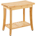 Bamboo Shower Bench 19.1 x 11.3 x 18.3 in Shower Stool Chair for Bathroom