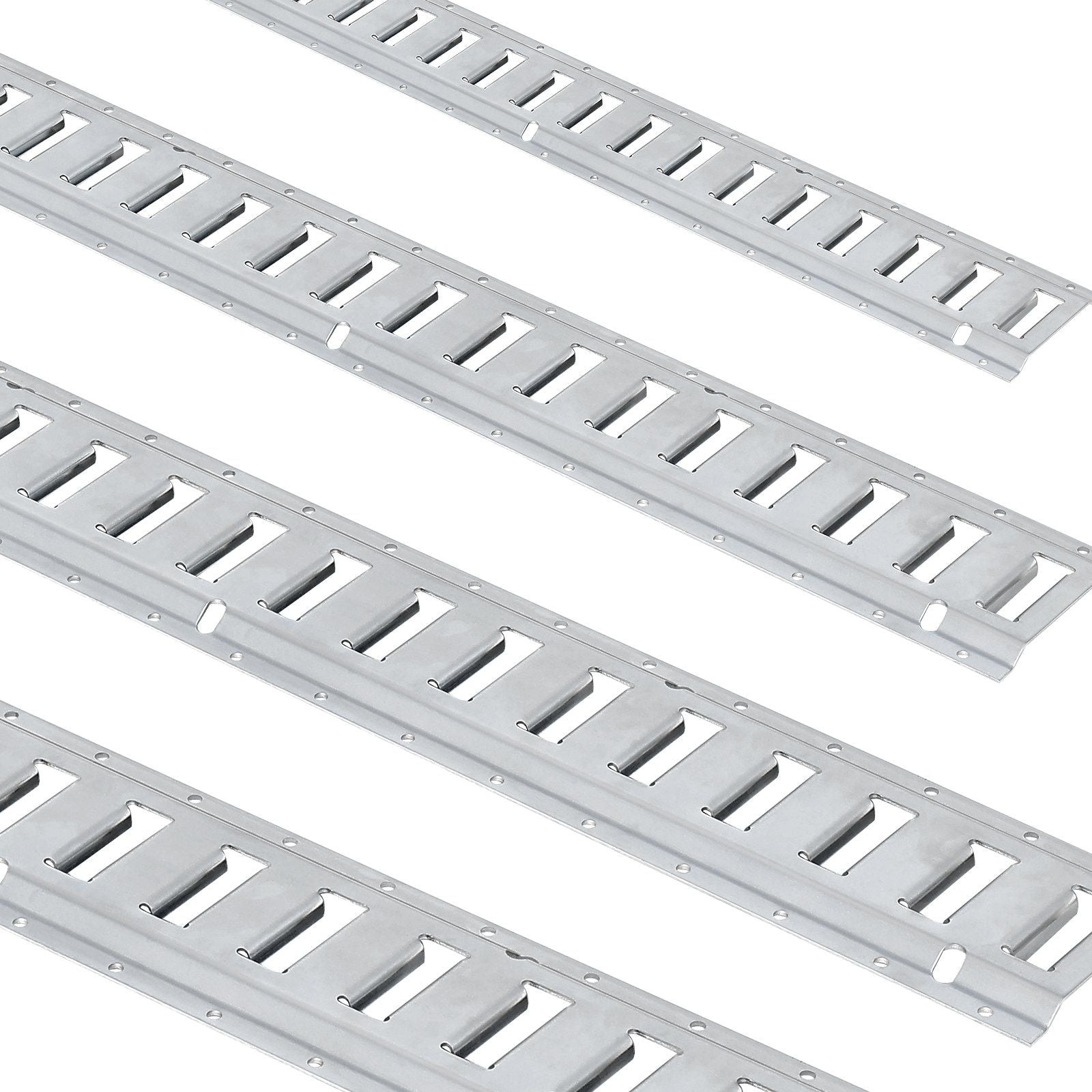 E Track Tie-Down Rail Kit, 24PCS 5' E-Tracks Set Includes 8 Steel Rails & 8 O-Ring Anchors & 8 Tie-Offs with D-Ring, Versatile Securing Accessories for Cargo Motorcycles Bikes, 2000 lbs Load