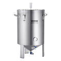 304 Stainless Steel Kettle, 16 GALLON Beer Brew Fermentor, Brew Bucket Fermentor for Brewing, Home Brewing Supplies with Base, Kettle Stock Pot Includes Lid, Handle, Valve, Spigot, Thermometer