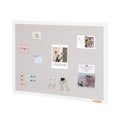 36"x24" White Cork Board with Linen Surface – Stylish Wall-Mounted Bulletin Board for Home, School, Office – Elegant & Functional Noticeboard