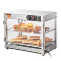 2-Tier Commercial Food Warmer Display Countertop Pizza Cabinet with Light