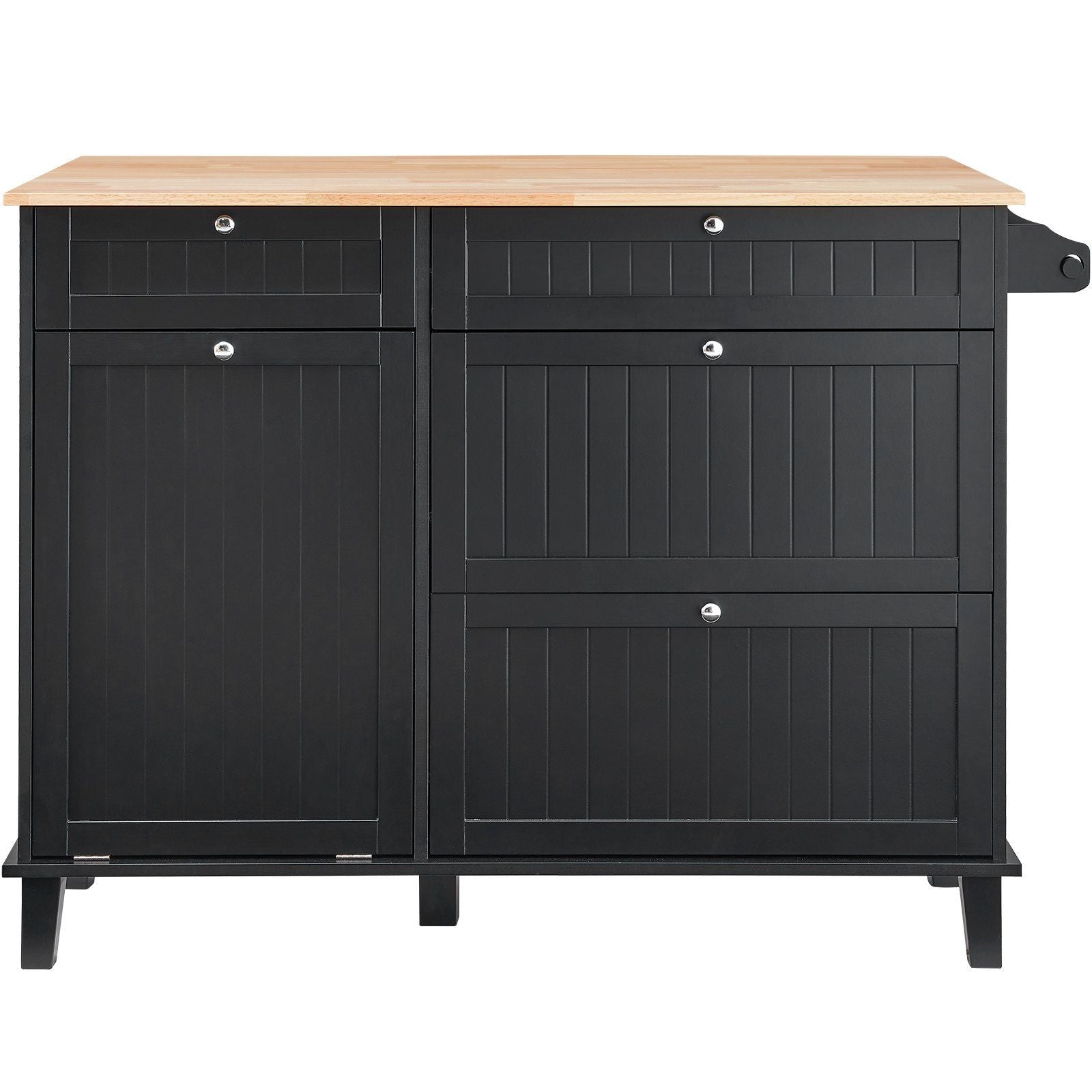 Kitchen Island Cart Storage Cabinet Serving with Drawer & Trash Cabinet