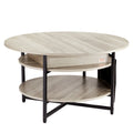 Lift Top Coffee Table 35.3" Round Coffee Table for Living Room White