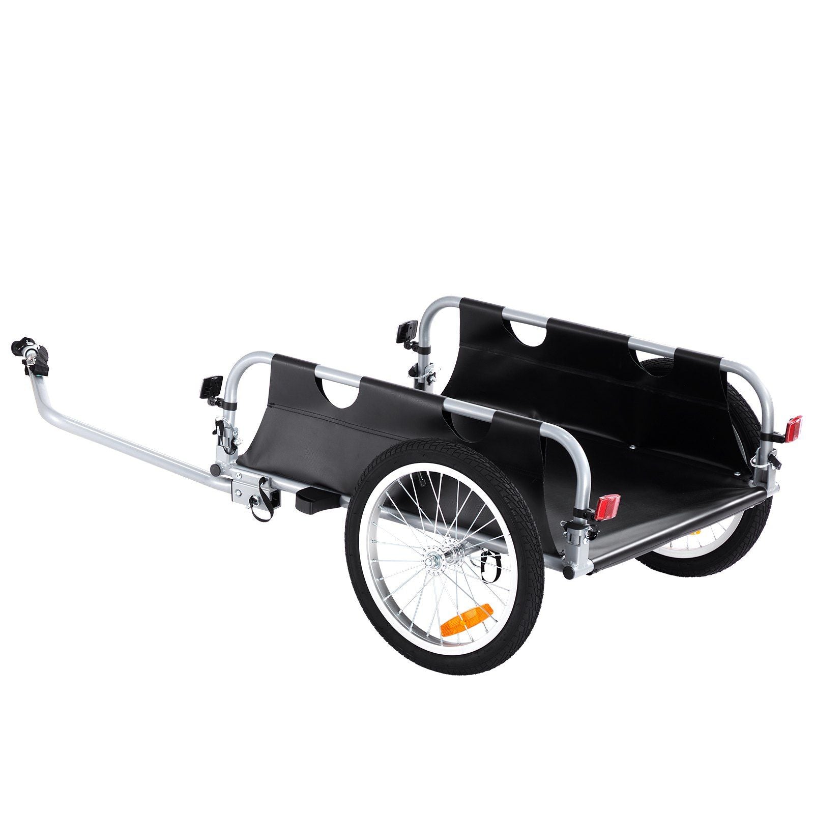 Bike Cargo Trailer, 100 lbs Load Capacity, Heavy-Duty Bicycle Wagon Cart, Foldable Compact Storage & Quick Release with Universal Hitch, 16" Wheels, Safe Reflectors, Fits 22"-28" Bike Wheels