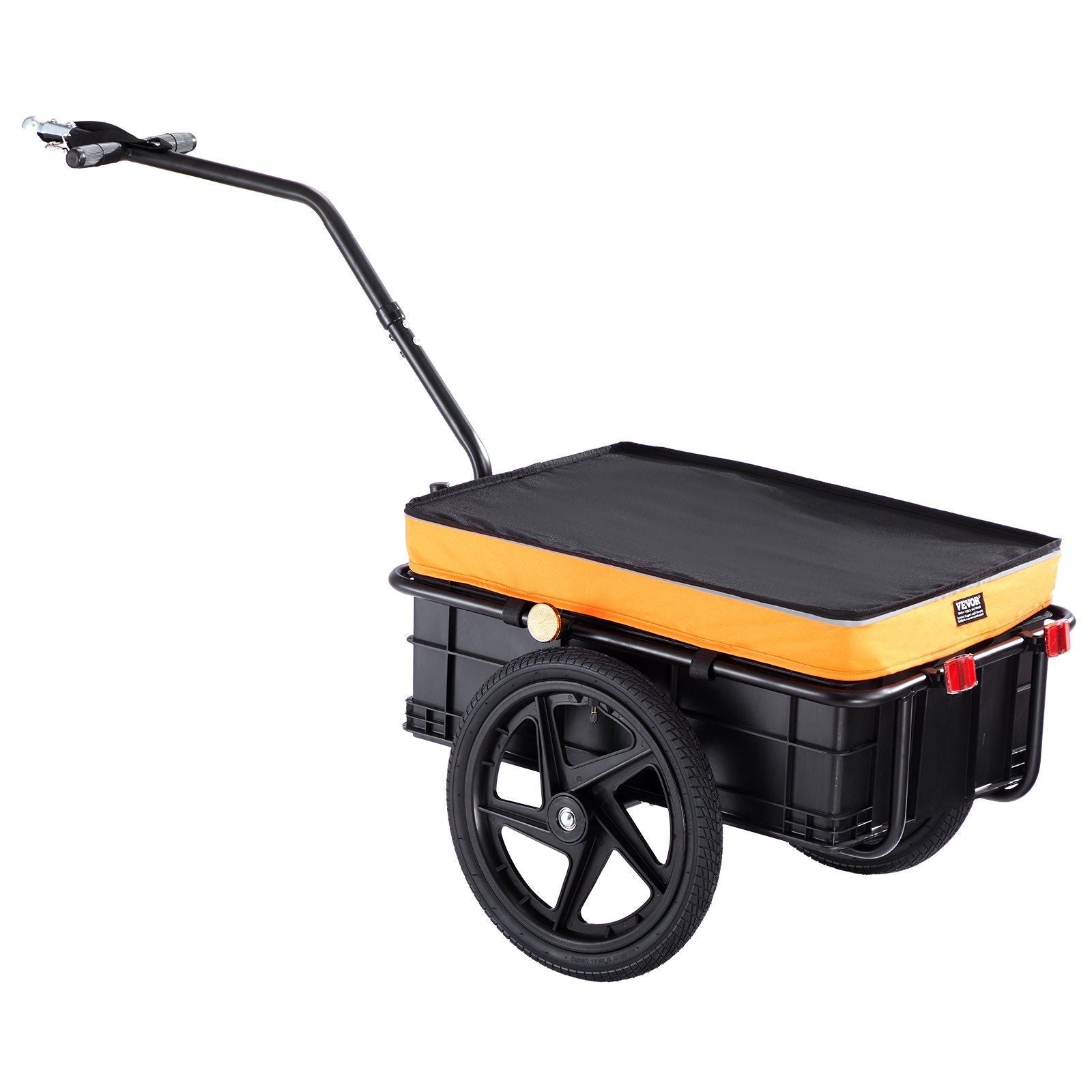 Bike Cargo Trailer, 88 lbs Load Capacity, Heavy-Duty Bicycle Wagon Cart, Foldable Compact Storage with Universal Hitch, Waterproof Cover, 16" Wheels, Safe Reflectors, Fits 24"-28" Bike Wheels