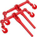 9215LBS 3/8" – 1/2" Ratchet Binders 9,215 LBS Secure Working Load, G70 Hooks and Adjustable Length, for Grade 70-80 Chains, Tie Down, Hauling, Towing, 2-Pack, Red