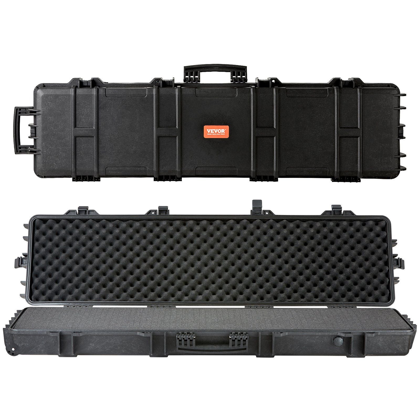 Tactical Range Case, Outdoor Tactical Hard Case with 3 Layers Fully-protective Foams, 50 inch lockable Hard Tactical Range Case with Wheels, IP67 Waterproof & Crushproof