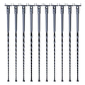 Staircase Metal Balusters, 44'' x 1/2" Galvanized Steel Decorative Banister Spindles, 10 Pack Deck Baluster with Hollow Twists, Satin Black Spiral Stair Railing with Shoes & Screws