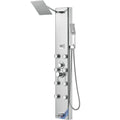 Shower Panel System, 5 Shower Modes, Digital Display Shower Panel Tower, Rainfall, 8 Massage Jets, Tub Spout, 3-Setting Handheld Shower Head 59" Hose, Stainless Steel Wall-Mounted Shower Set