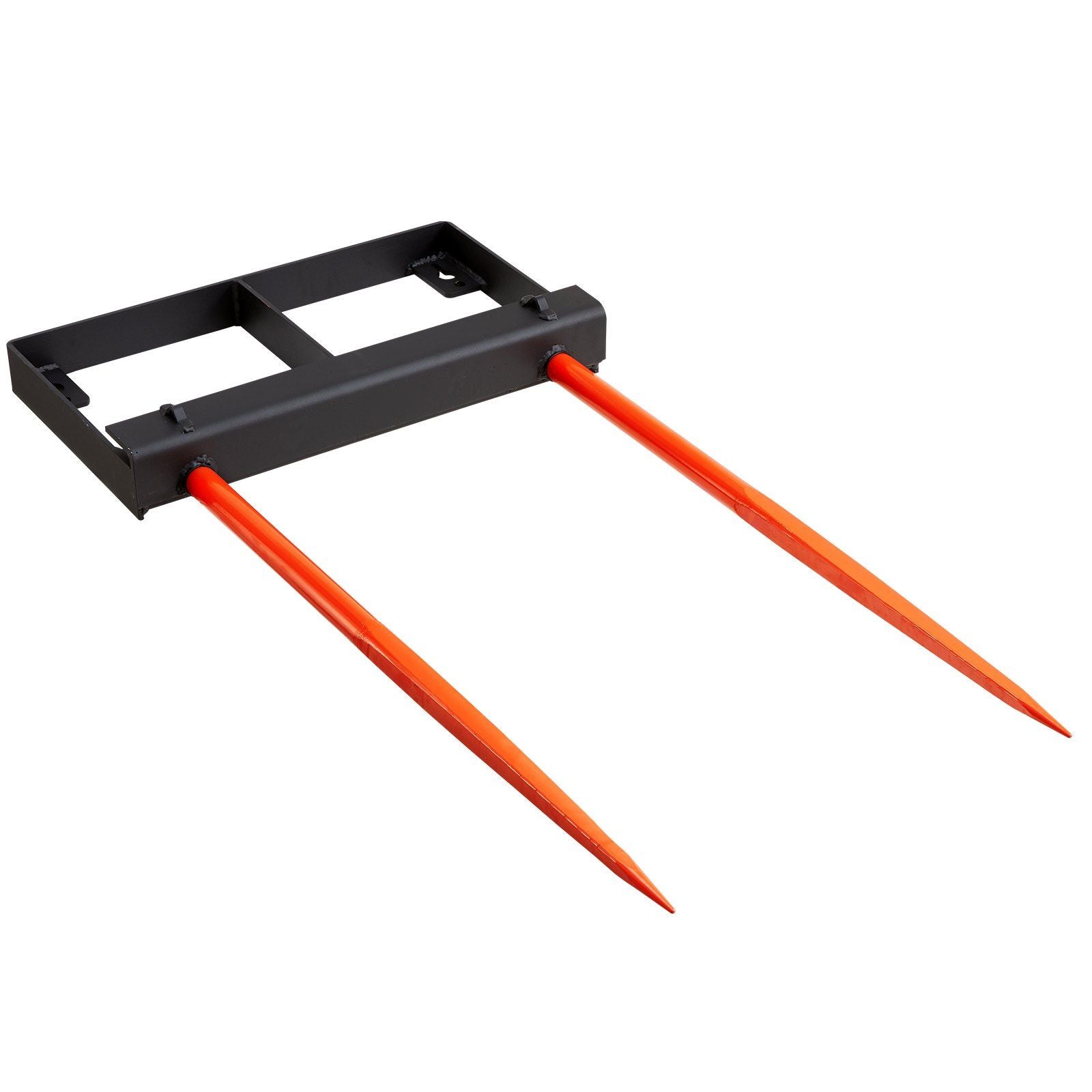 49" Hay Spear, Bale Spears 3000lbs Loading Capacity, Skid Steer Loader Tractor Bucket Attachment with 2pcs 17.5" Stabilizer Spears and 60" Chain, Quick Attach Spike Forks