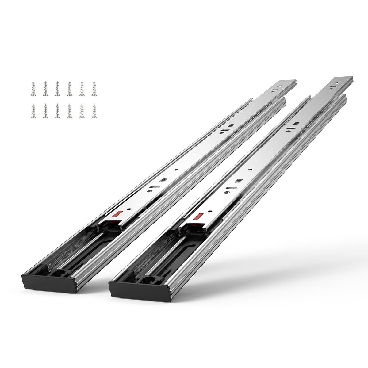 10 Pairs of 16 Inch Drawer Slides Side Mount Rails, Heavy Duty Full Extension Steel Track, Soft-Close Noiseless Guide Glides Cabinet Kitchen Runners with Ball Bearing, 100 Lbs Load Capacity