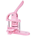 3-IN-1 Button Maker, 1/1.25/2.28 inch(25/32/58mm) Pin Maker, 300pcs Button Parts,Button Maker Machine with Panda Magic Book, Ergonomic Arc Handle Punch Press Kit, For Children DIY Gifts, Pink