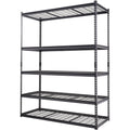 Storage Shelving Unit, 5-Tier Adjustable, 2000 lbs Capacity, Heavy Duty Garage Shelves Metal Organizer Wire Rack, Black, 60" L x 24" W x 78" H for Kitchen Pantry Basement Bathroom Laundry Closet