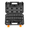 1/2" Drive Impact Socket Set, 23 Piece Socket Set SAE (7/16" -1")& Metric (13-24mm)6 Point Cr-V Alloy Steel for Auto Repair with Ratchet Handle Rugged Construction Storage Case