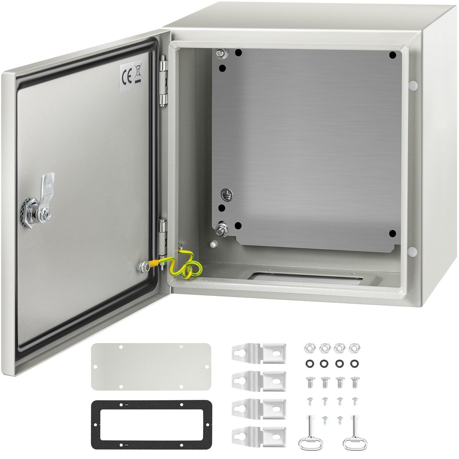 NEMA Steel Enclosure, 12 x 12 x 8'' NEMA 4X Steel Electrical Box, IP66 Waterproof & Dustproof, Outdoor/Indoor Electrical Junction Box, with Mounting Plate