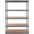 Storage Shelving Unit, 5-Tier Adjustable, 2000 lbs Capacity, Heavy Duty Garage Shelves Metal Organizer Utility Rack, Black, 48" L x 24" W x 72" H for Kitchen Pantry Basement Bathroom Laundry