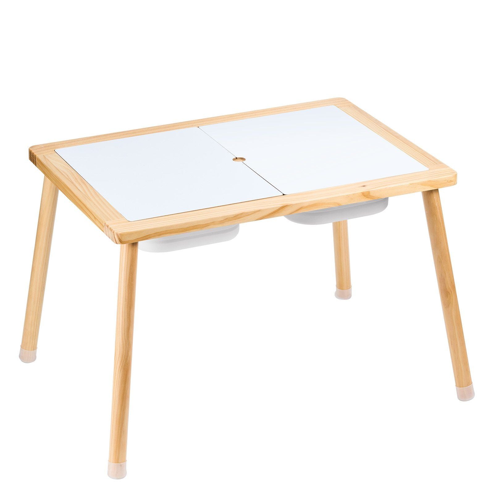 Sensory Table for Toddlers, Kids Activity Table with 3 Foldable Storage Bins & Double-Sided Board, Indoor/Outdoor Play Sand and Water Table, Wooden Kids Sensory Table for Drawing Studying Dining