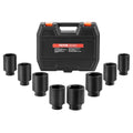 Axle Nut Impact Socket Set 3/4" Deep Drive 6-Point 8PCS SAE Spindle Socket