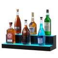 LED Lighted Liquor Bottle Display Bar Shelf RF & App Control 24" 2-Step