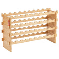 36 Bottle Stackable Modular Wine Rack Bamboo Wood Display Shelf 4-Tier