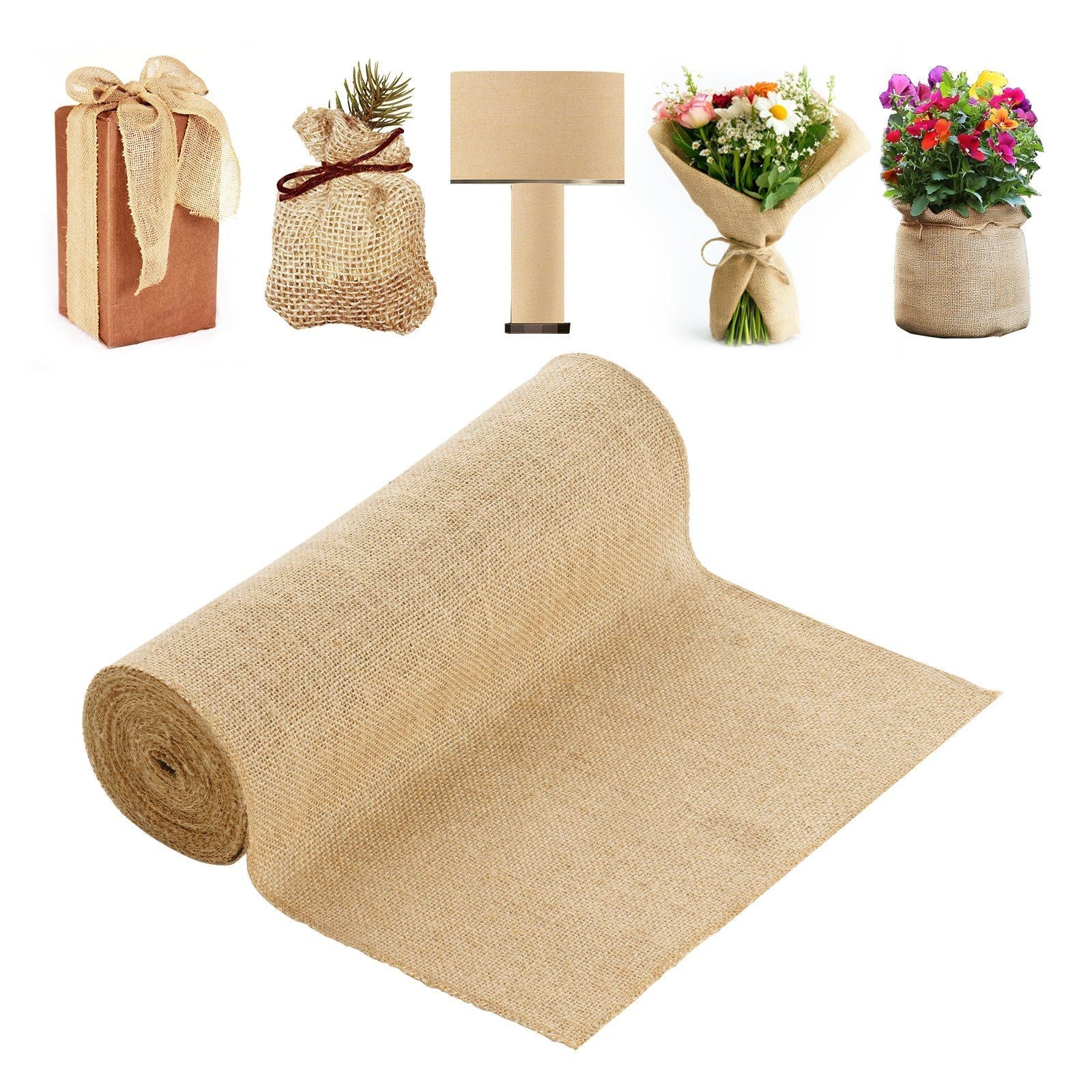 Burlap Fabric Roll Burlap Tree Wrap 14 in x 30 ft for Crafts & Plants