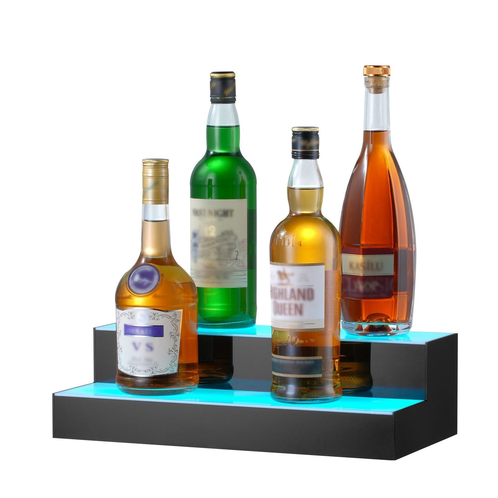 LED Lighted Liquor Bottle Display Bar Shelf RF & App Control 16" 2-Step
