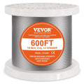 T316 Stainless Steel Cable 1/8" 7x7 Steel Wire Rope 600 ft Cable Railing