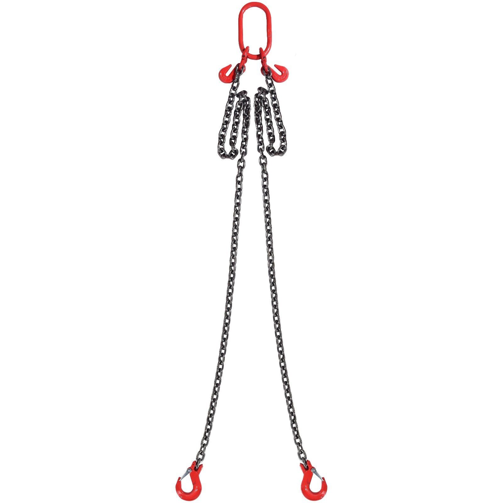 5/16" x 6' Chain Sling 2 Legs G80 Lifting Chain with Grab Hooks 6600 lbs