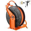 Retractable Air Hose Reel 3/8IN x 65FT Hybrid Air Hose with Double Arms