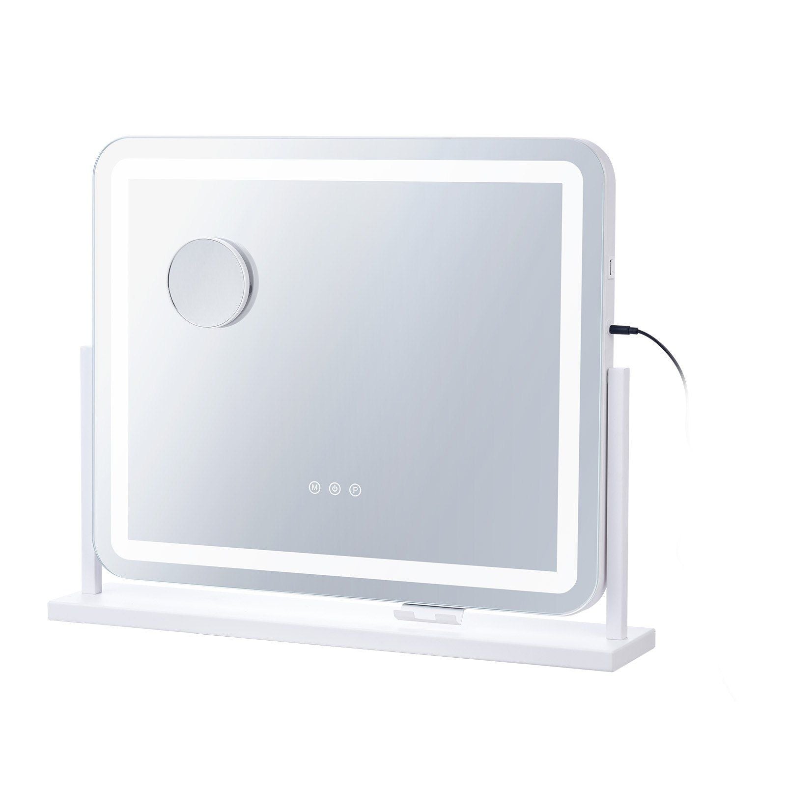 Lighted Makeup Mirror 3 Color Vanity w/ USB Port Magnification21.7x17.7 in