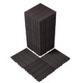 Interlocking Deck Tiles 36 Pack 12"x12" Waterproof for Porch Dark Brown