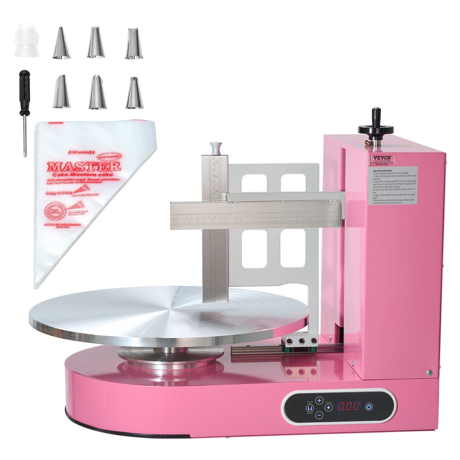 Cake Decorating Machine Cake Frosting Spreading for 4" to 16" Cake Pink