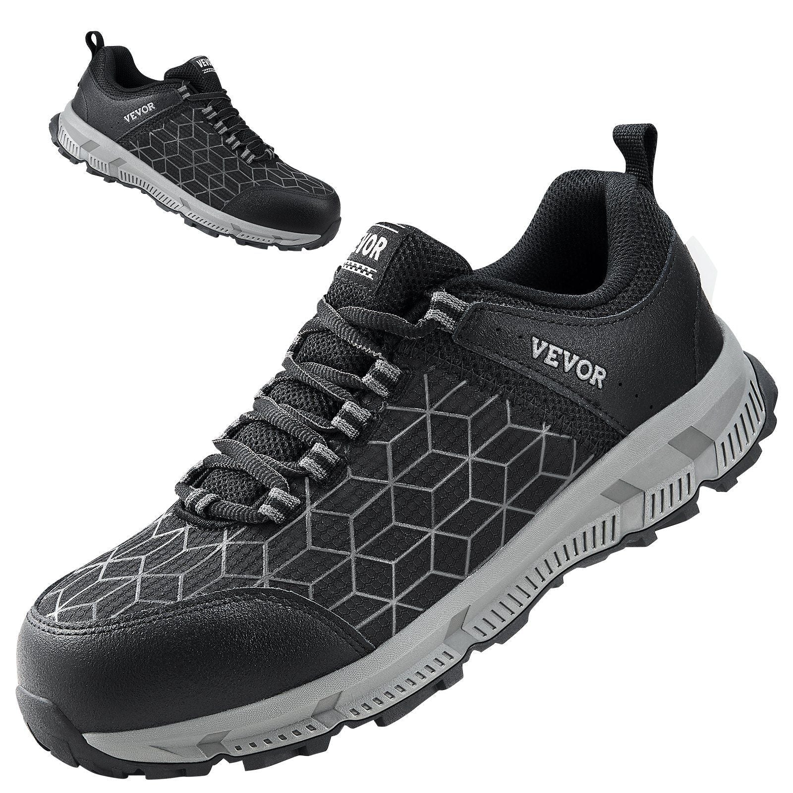 Steel Toe Shoes for Men US Size 12 Athletic Work Shoe Sneakers Black
