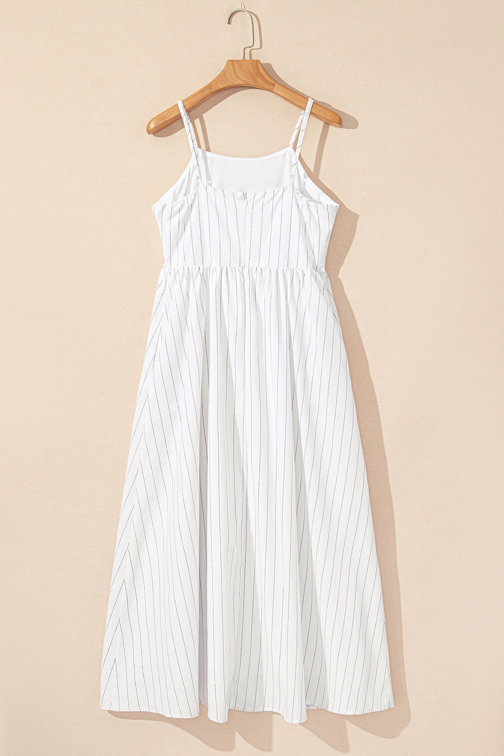 Stripe Square Neck Cami Dress with Pockets