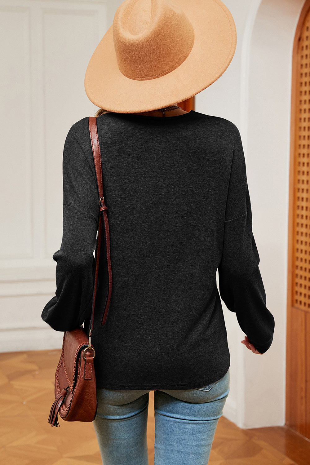 V-Neck Dropped Shoulder T-Shirt