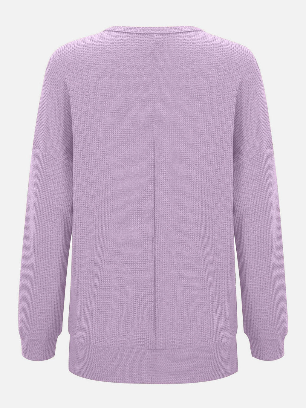 Side Slit Round Neck Long Sleeve T-Shirt