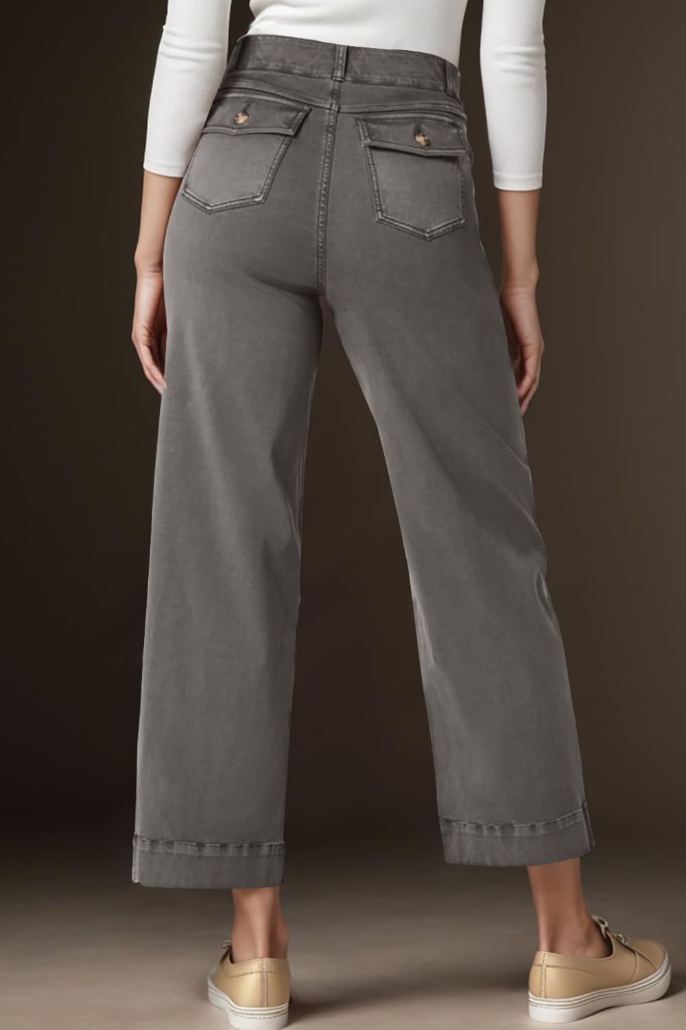 High Waist Jeans with Pockets