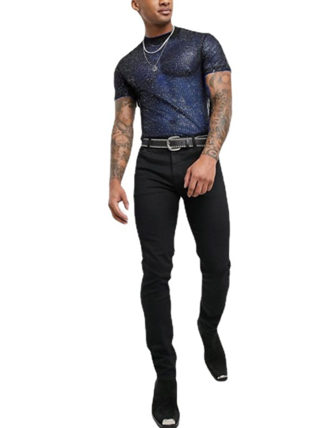 Men's Full Size Mock Neck Short Sleeve Top Plus Size