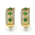 RMZ GOLD NYC 14k Gold Lab Created Emerald Hoop Earring Earrings