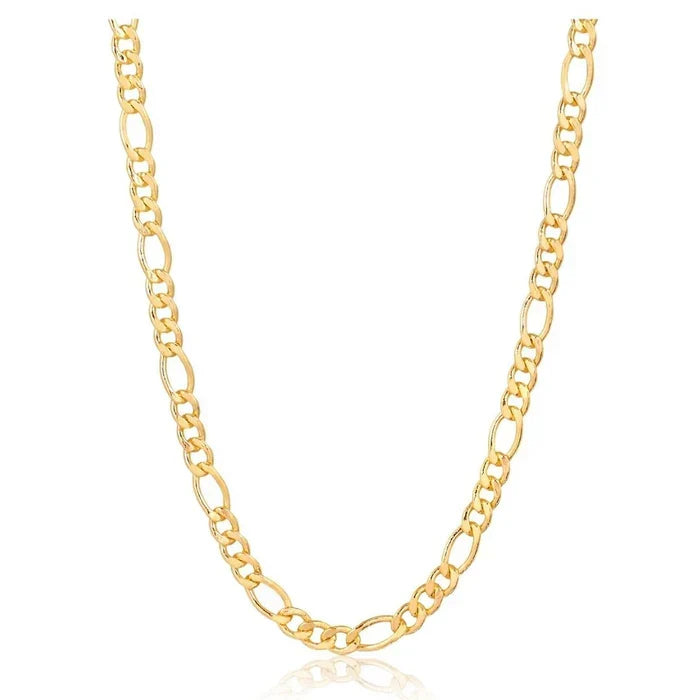 RMZ GOLD NYC 18K Gold Plated 4.5mm Figaro Chain Necklace