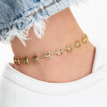 RMZ GOLD NYC 18K Gold Plated Multi Color Butterfly Crystal Anklet
