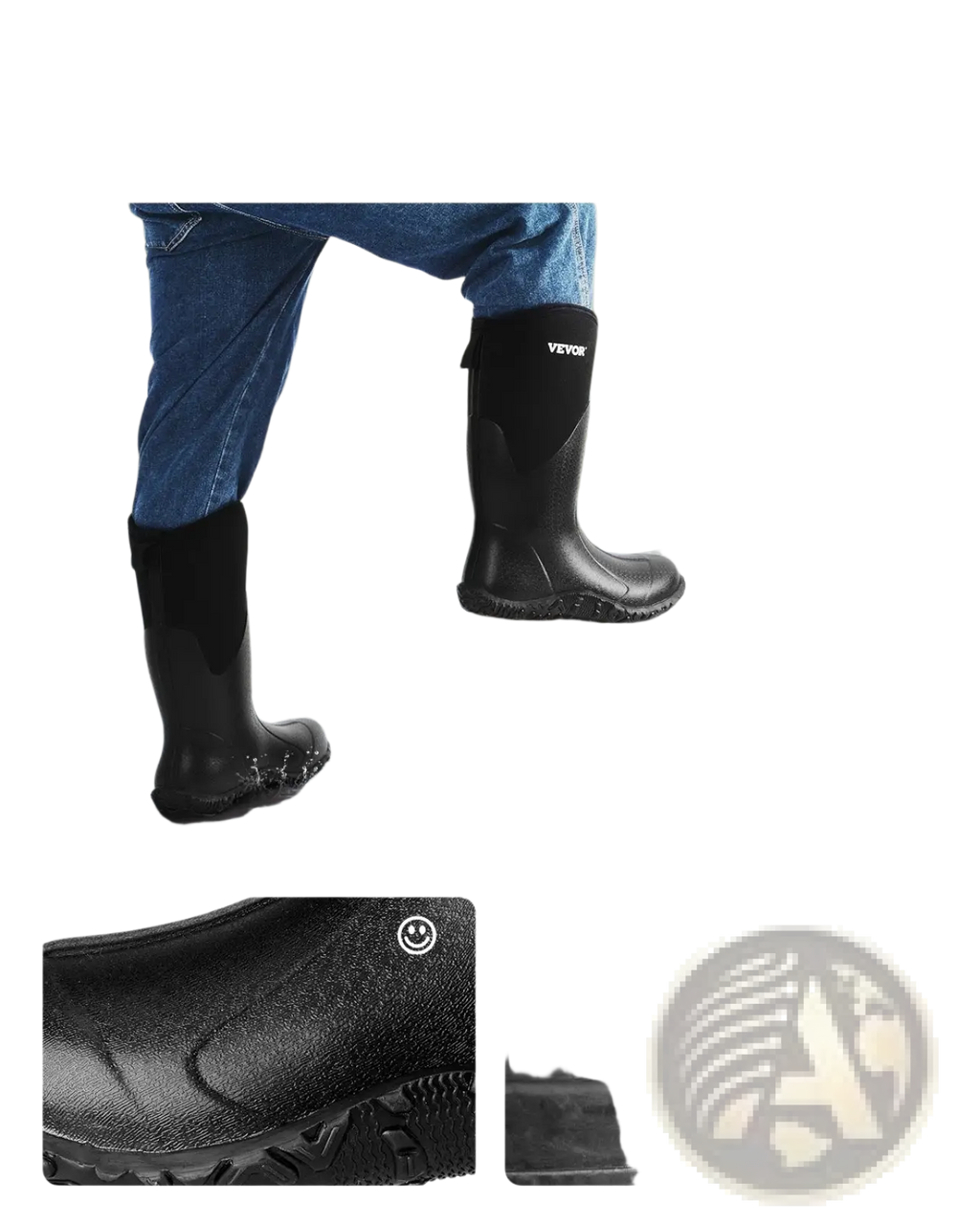 Men's Insulated Waterproof Rubber Hunting and Work Boots