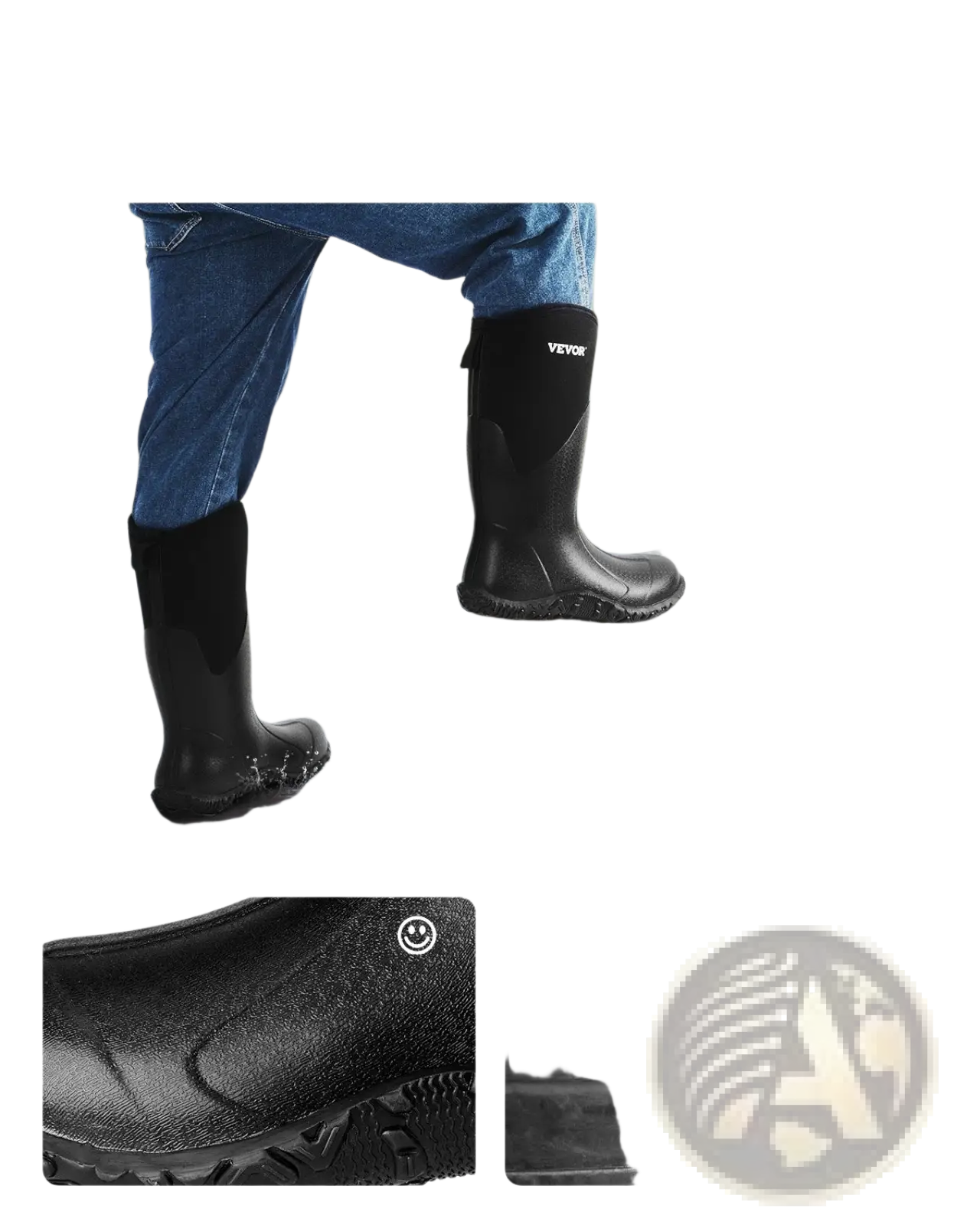 Men's Insulated Waterproof Rubber Hunting and Work Boots