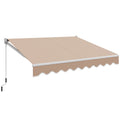8 x 6.6 Feet Patio Retractable Awning with Manual Crank Handle-Beige
