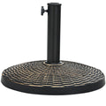 22Lbs Patio Resin Umbrella Base with Wicker Style for Outdoor Use