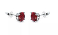 RMZ GOLD NYC 925 Sterling Silver Round RED Cubic Zirconia Stud Earrings Women's