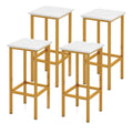 Set of 4 Bar Stool Set 26 Inch Bar Chair with Metal Legs and Footrest-White